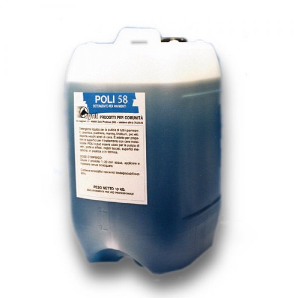 Detergente liquido professionale POLI 58 alcalino per pavimenti tanica da 10 kg Synt Chemical