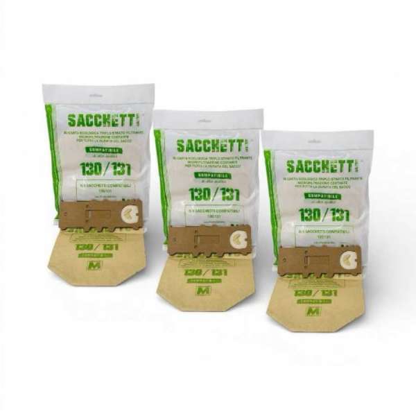 KIT 18 SACCHETTI CARTA ALTA QUALITA' MAZZOCCHIA PER FOLLETTO VK130/131